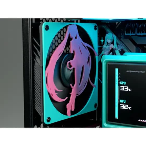 Capa para fan Hatsune Miku, Fan cover, Vocaloid decor, setup gamer, geek, Tampa para ventilador anime