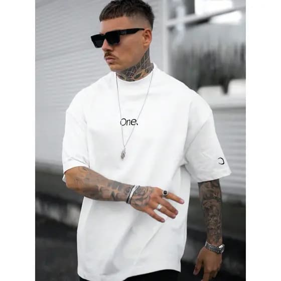 Camisa Oversized T-Shirt One 100% Algodão Streetwear P ao G3 Confortável Estiloso Camiseta Larga Moda Urbana algodão