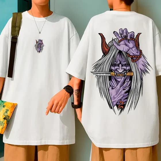 Camiseta Oversized Anime Estampada Ceifeiro Naruto Unissex 100% Algodão Kunai Conforto Urbano Casual Street Conforto Urb