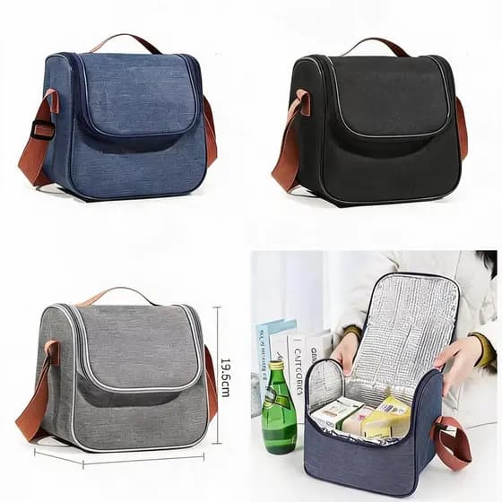 Kit1/2/4 Bolsa Térmica Lanche Forro de Alumínio Alça Ajustável Impermeável Resistente - Presente, Revenda, Sortimento