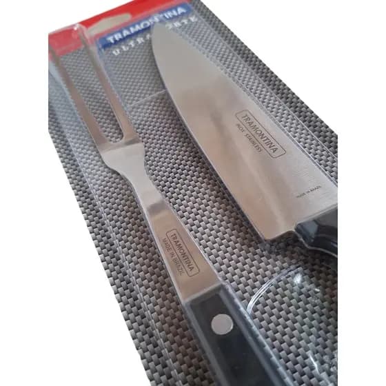 Jogo De Facas Tramontina Ultracorte Inox 2 Peças Trinchante Original 23899050 Cozinha Churrasco