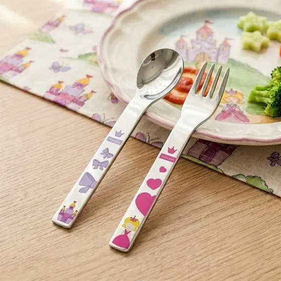 Talheres Infantil Tramontina Allegria 2 Peças Aço Inox Garfo e Colher Criança