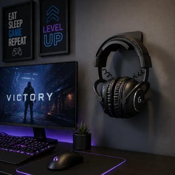 Suporte de Parede para Headset e Fone de Ouvido - Setup Gamer Organizado