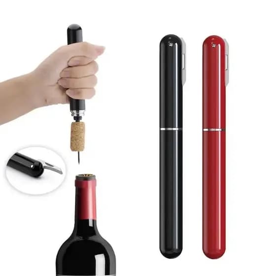 Saca-Rolhas Abridor de Vinho 2 Em 1 Multifuncional de Inox, Abridor de Garrafa De Viagem Portátil
