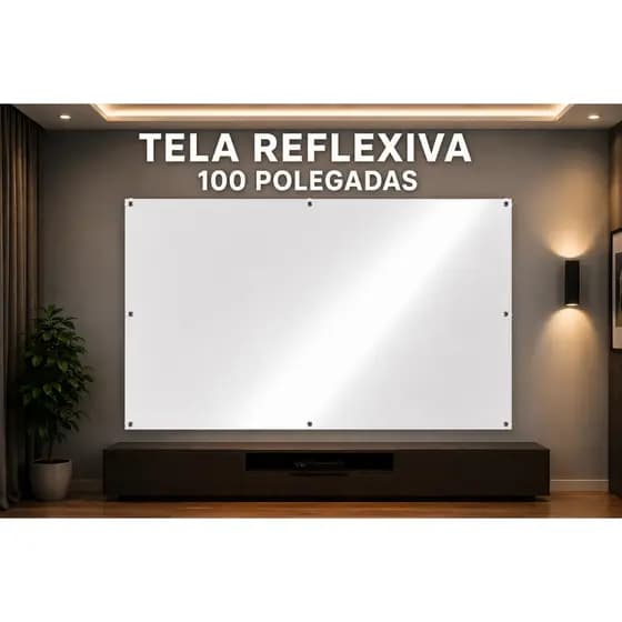 Tela de Projeção Reflexiva 100 Polegadas Com Ilhós Cinema Projetor full HD 4K