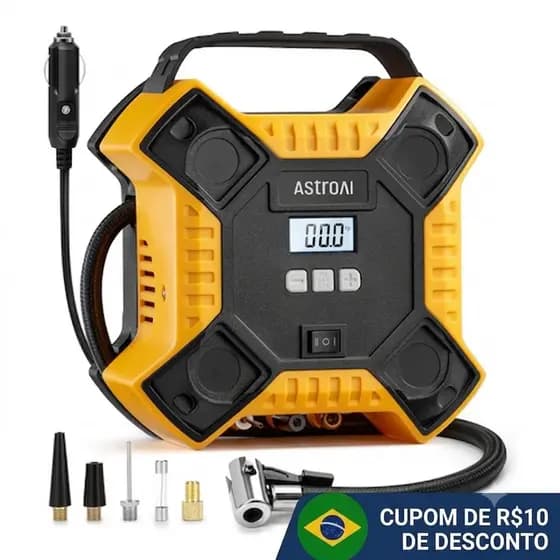 Compressor Portátil Pneu 12v Metal Durável 160psi Astroai