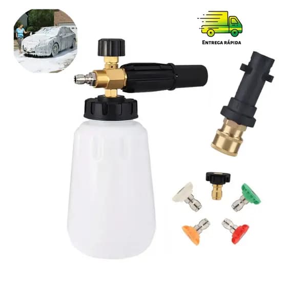 Canhão De Espuma Para Lavadora Alta Pressão Snow Foam, 1000ml, Para K2 K3 K4 K5 K6 K7