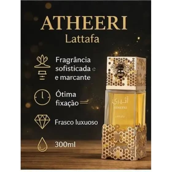 Perfume Atheeri Lattafa Eau de Parfum Original 100ml Luxo e Elegância Árabe Oriental Floral