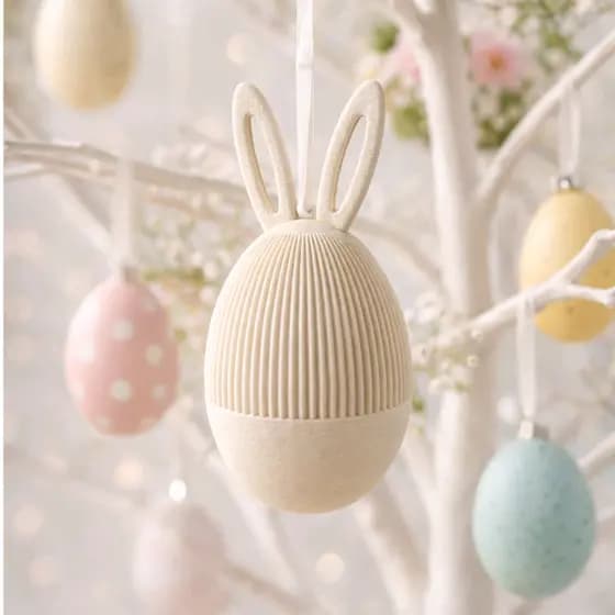 Ovos de Páscoa Decorativos Japandi | Kit com 2 Recipientes | Ovo Páscoa Minimalista | Decoração