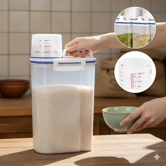 Pote Hermético Transparente 1,5kg Com Dosador Armazenar Mantimentos Grãos Farinha Açúcar
