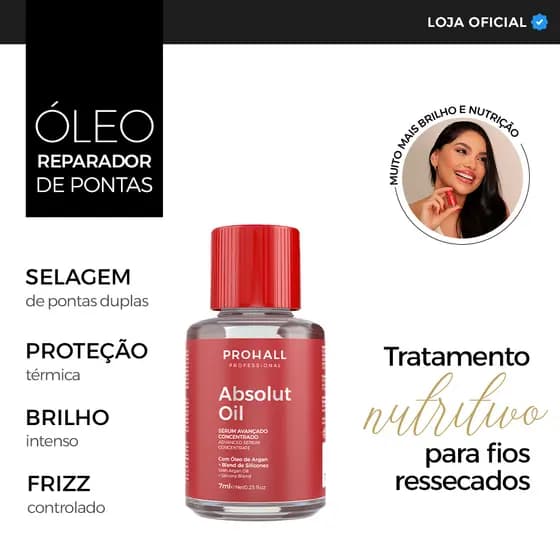 Óleo Capilar Reparador de Pontas Sérum Absolut Oil 7ml Profissional