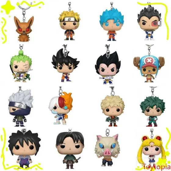 Chaveiro Naruto One Piece Demon Slayer Dragon Ball Z Sasuke Kakashi Goku Vegeta Nezuko Snoopy Luffy Zoro