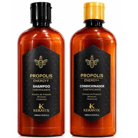 Kit Shampoo e Condicionador Mel Propolis Keravix 400ML