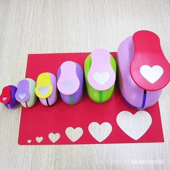 Dwbr Cute Cortador De Papel Cartões De Bricolage Fazendo Furos Em Forma De Coração Perfurador Conveniente Presentes De R