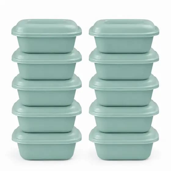 Potes Plásticos, Vasilha, Marmita- Quadrado 200ml/400ml/800ml/1,5L - Kit com 10 unidades