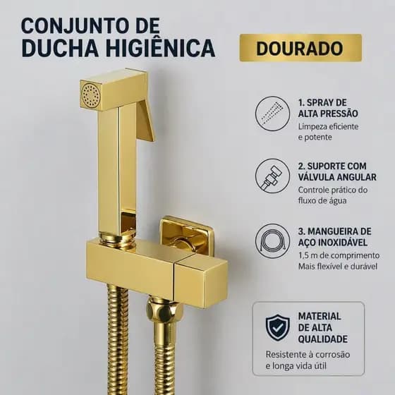 Ducha Higiênica Aço Inoxidável Para Kit Banheiro,G1/2 Com Pulverizador Bidê Montado Na Parede