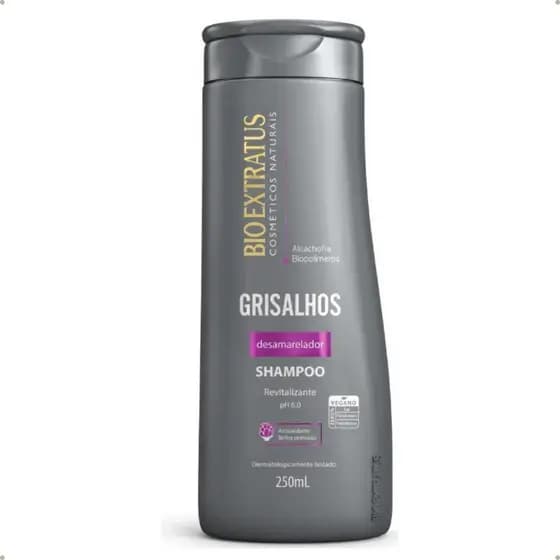 Shampoo Grisalhos Brilho Prateado Vegano Bio Extratus 250ml