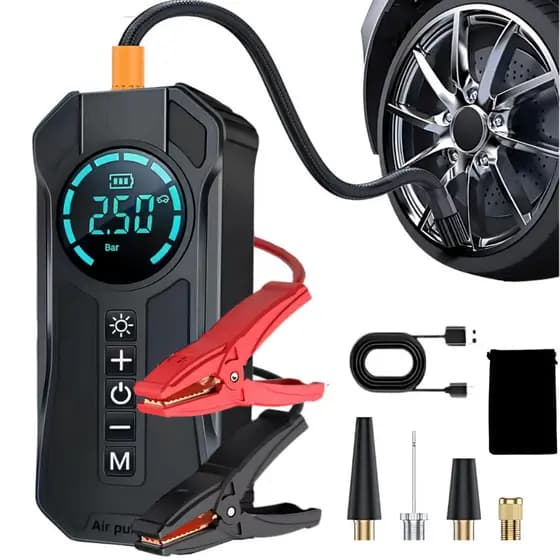 Bomba de ar Digital portátil com lanterna LED, adequada para carros, motocicletas, bicicletas, bolas e inflação de pneus