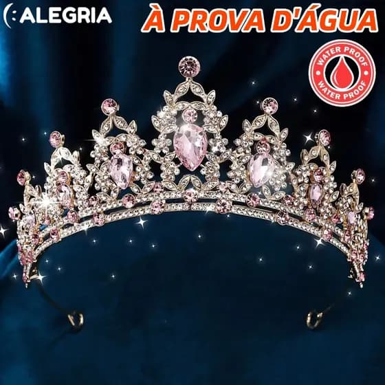 Novo Tiaras Barroco para Noivas, Coroa de Casamento em Cristal Europeu, Arco de Cabelo em Liga Colorida para Noivas.-ale