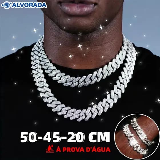 Moda Cubana Hip-Hop Colar Elegante Streetwear Pingente Corrente Para Urbana-ALV