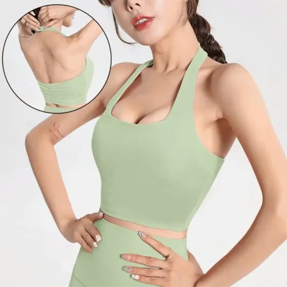 SVEICNA Sutiã Esportivo Sem Costas , Tecido Respirável , Design Elegante , Alça De Pescoço Pendurado , À Prova De Terrem