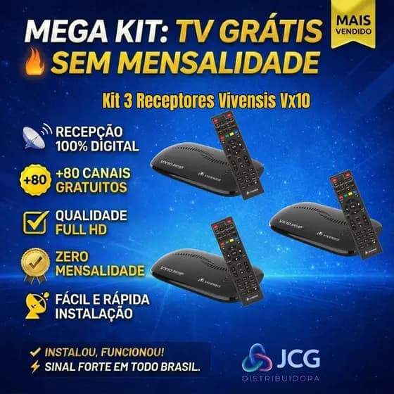 Kit 3 Receptor Digital Vivensis Vx10 Hd Sat