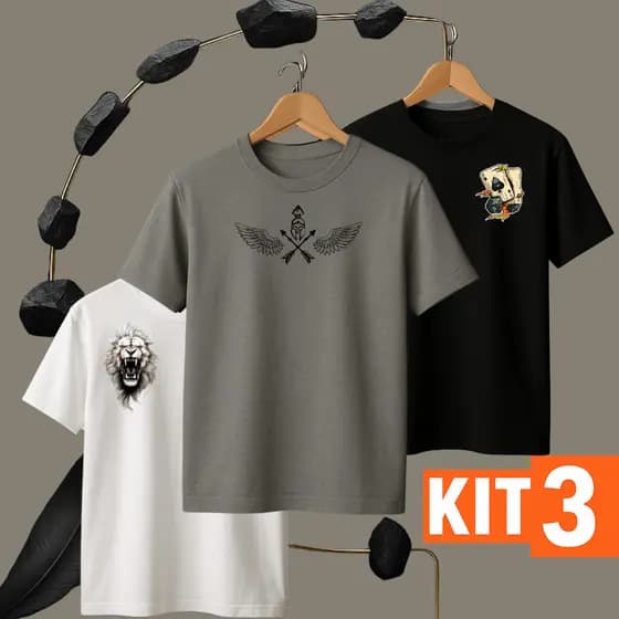 KIT 3 camiseta masculina , camisa algodão masculina , camisa masculina ,camisas masculinas 100% algodão