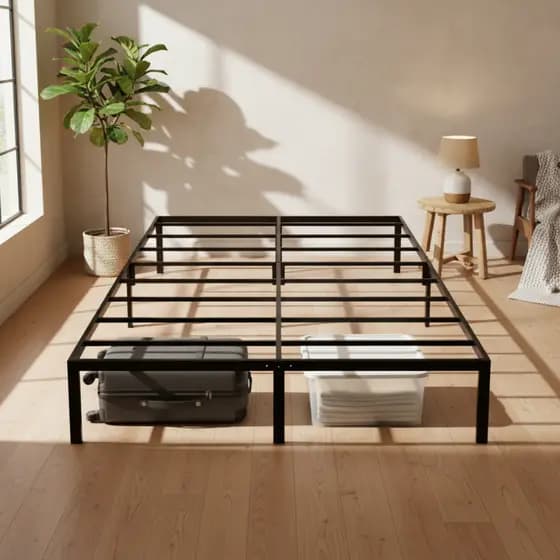 Estrado De Metal Cama de Solteiro e Casal Dobrável Fácil de Montagem, Ripas de Aço Antiderrapante