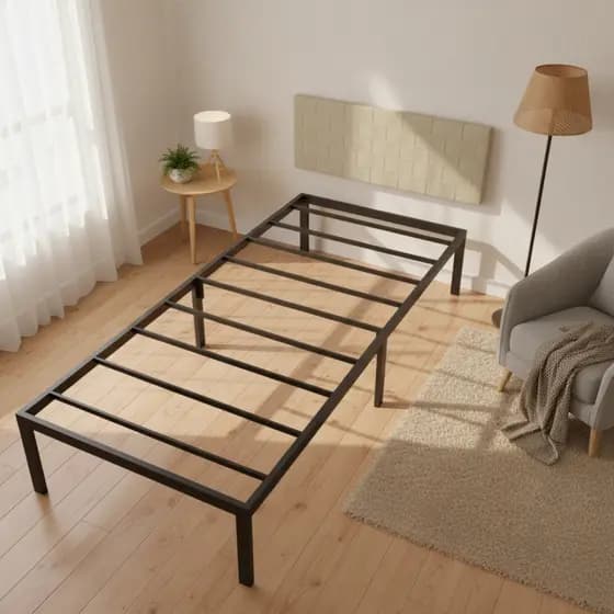Estrado de Metal Dobrável para Cama de Solteiro e Casal Fácil de Montar Ripas de Aço Seguras e Confortáveis