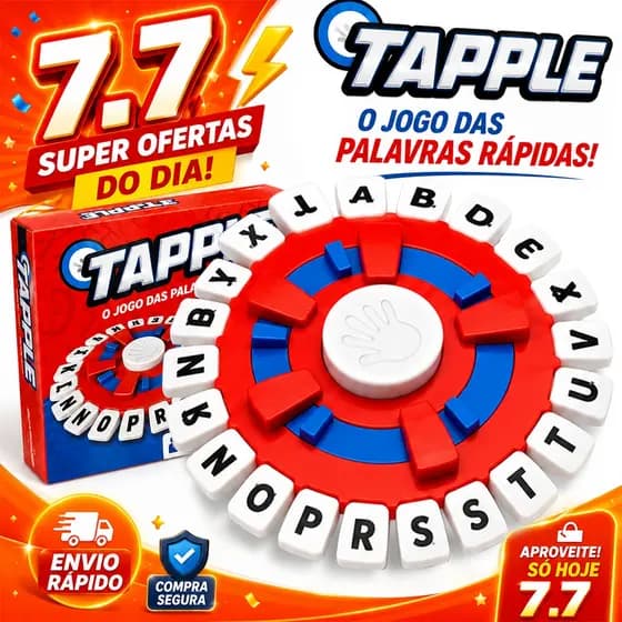 Jogo Tapple GRANDE 24cm Versão Portuguesa - Stop Educativo com Temporizador para Família