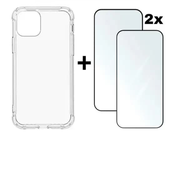 Kit 3em1 Capa Space + 2X Película de Vidro Temperado 3D Para iPhone X XS 11 12 13 14 15 16 17 Pro Max