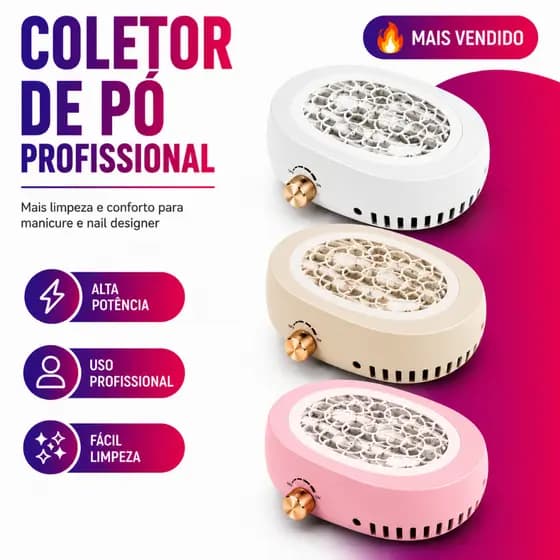 Coletor de Pó Unha Profissional D&Z 100W 4500RPM Manicure Pedicure Portátil 110/220V