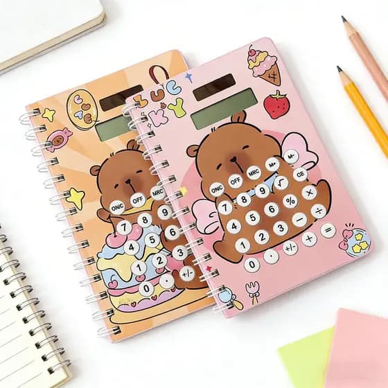 Kit Estudante Capivara: Caderno + Calculadora | Presente Criativo e Útil para Volta às Aulas