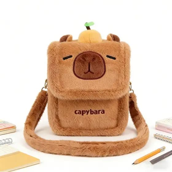 Mochila de Pelúcia da Capivara | Super Macia e Fofa para Escola, Passeios e Presente