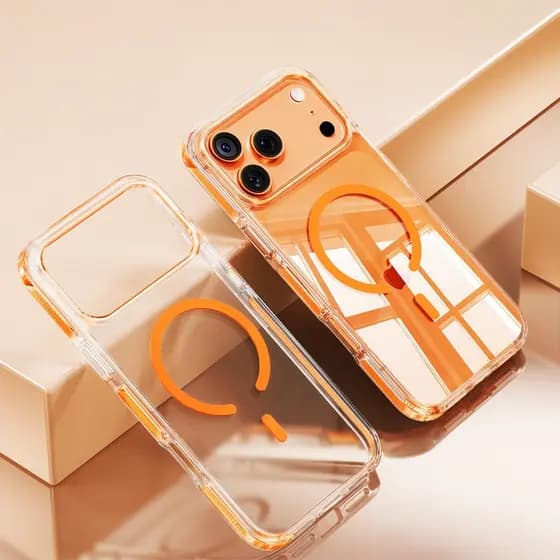 Capa magnética reforçada com airbag bicolor à prova de choque para iPhone 17 Pro Max