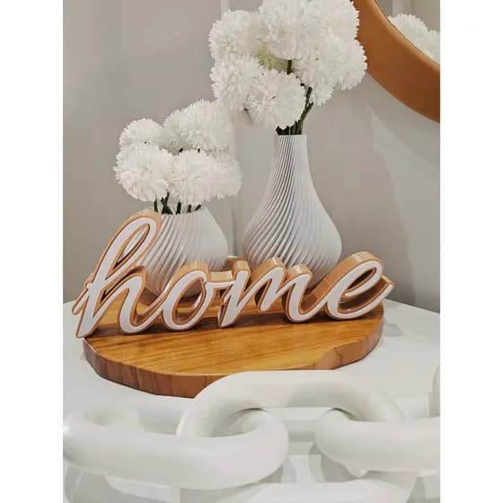 HOME Decorativo em Impressão 3D Duas Cores | Decoração Moderna para Casa
