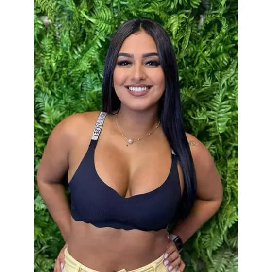 Sutiã Feminino com Strass Sem Aro Sem Costura Confortável com Bojo