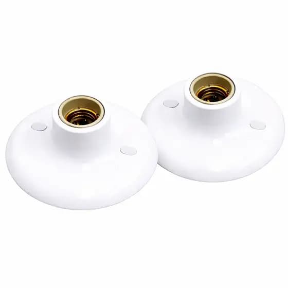 Kit 02 Luminária Plafon Plafonier Bocal Comum E27 110/220 Volts Preto/Branco