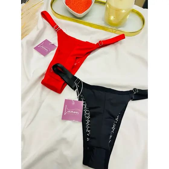 Kit com 2 Calcinhas de Renda com Fio Duplo Feminina