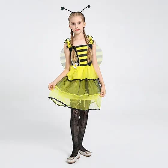 Roupas infantis meninas abelha Cosplay roupas abelha fada roupas desempenho roupas
