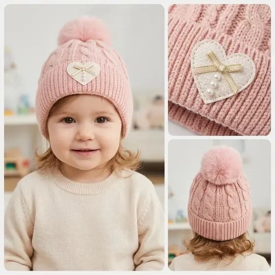 Touca Bebê Infantil Tricotada para Menino e Menina (0-3 Anos) - Quente e Estilosa