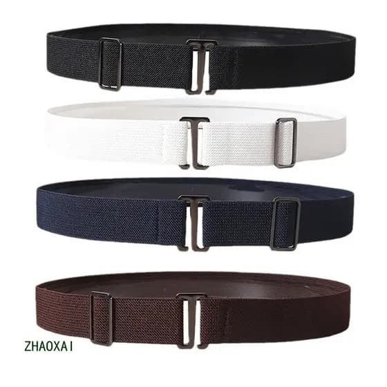ZHAOXAI Cinto Preguiçoso Feminino Elástico Stretch Decoração All-Match Cinto Invisível Estudante Camisa de Cintura Estre