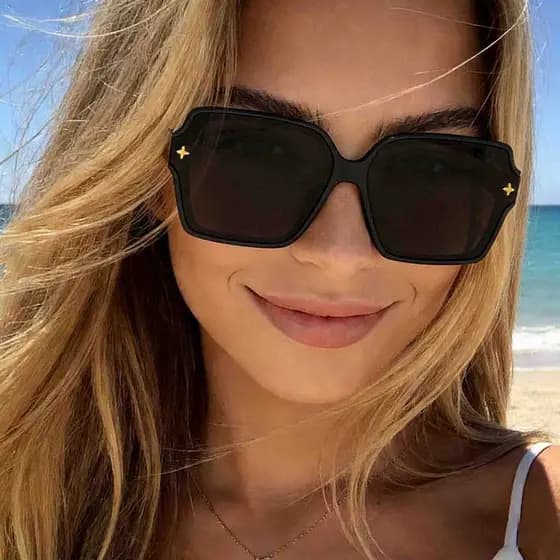 Europeu americano feminino óculos de sol moda óculos de sol feminino Anti-ultravioleta