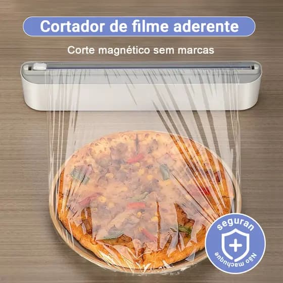 Cortador De Plástico Filme PVC Suporte Ajustável Dispensor de Filme Selador de Alimentos Cozinha