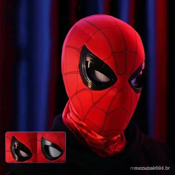 Homem Aranha Headpiece Olhos De Controle Remoto Móvel Adulto Role-playing Máscara Cabeça Capa Presente