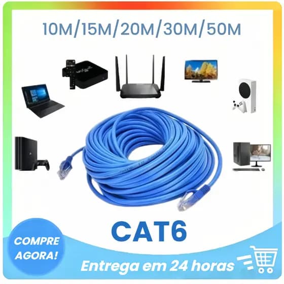 WALCOS Cabo de Rede LAN Ethernet Cat6 Azul RJ45 Montad