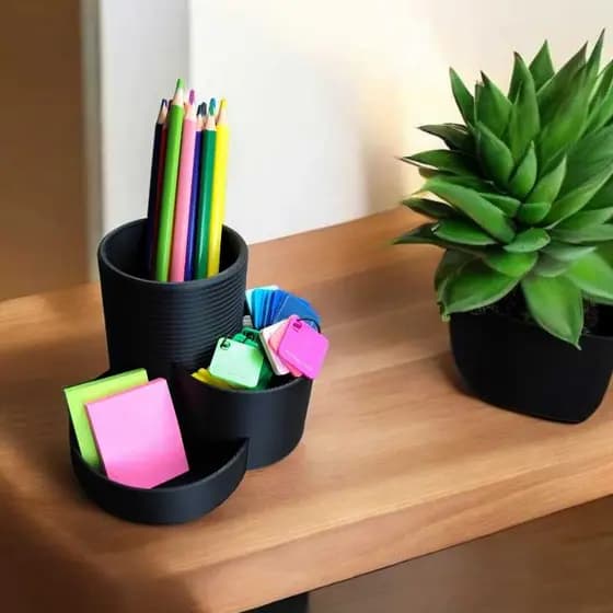 Porta Canetas Organizador de Mesa Multifuncional Porta Lápis com Divisórias Moderno para Escritório e Estudo Alta Durabi