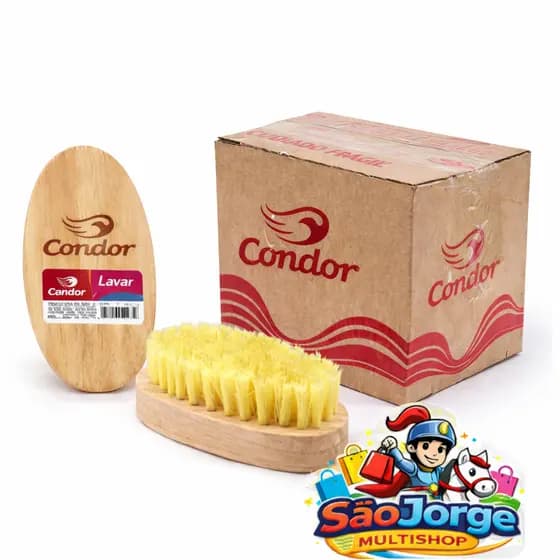 Escova de Lavar Roupas Condor Madeira – Caixa Fechada com 12 Unidades