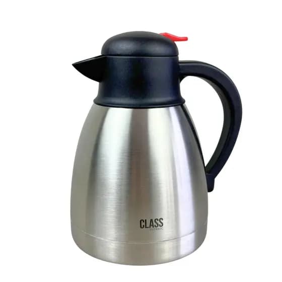 Bule Térmico Para Café Chá Garrafa De Parede Dupla Wave Aço Inox Com Alça Gatilho Casa 1 Litro