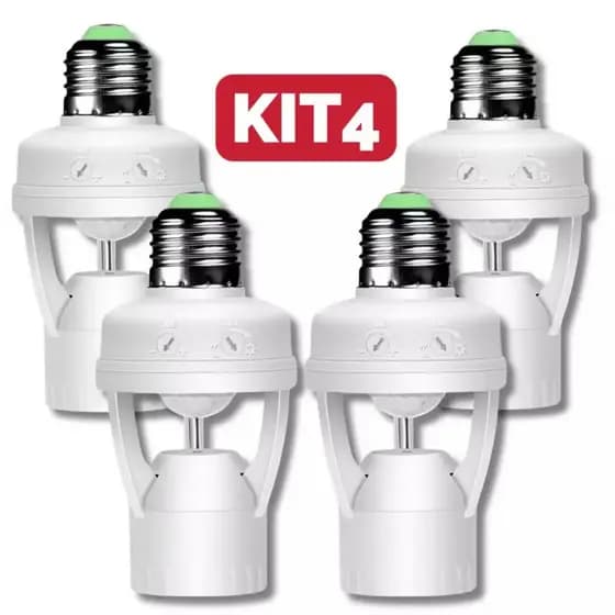 Sensor de Presença com Detector PIR e Controle de Luminosidade – Soquete E27 Bivolt Liga/Desliga Automático---WANG